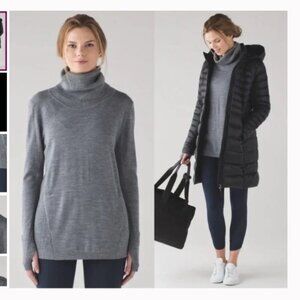 Lululemon Sweat And Savasana Merino Wool Turtleneck Sweater - Grey